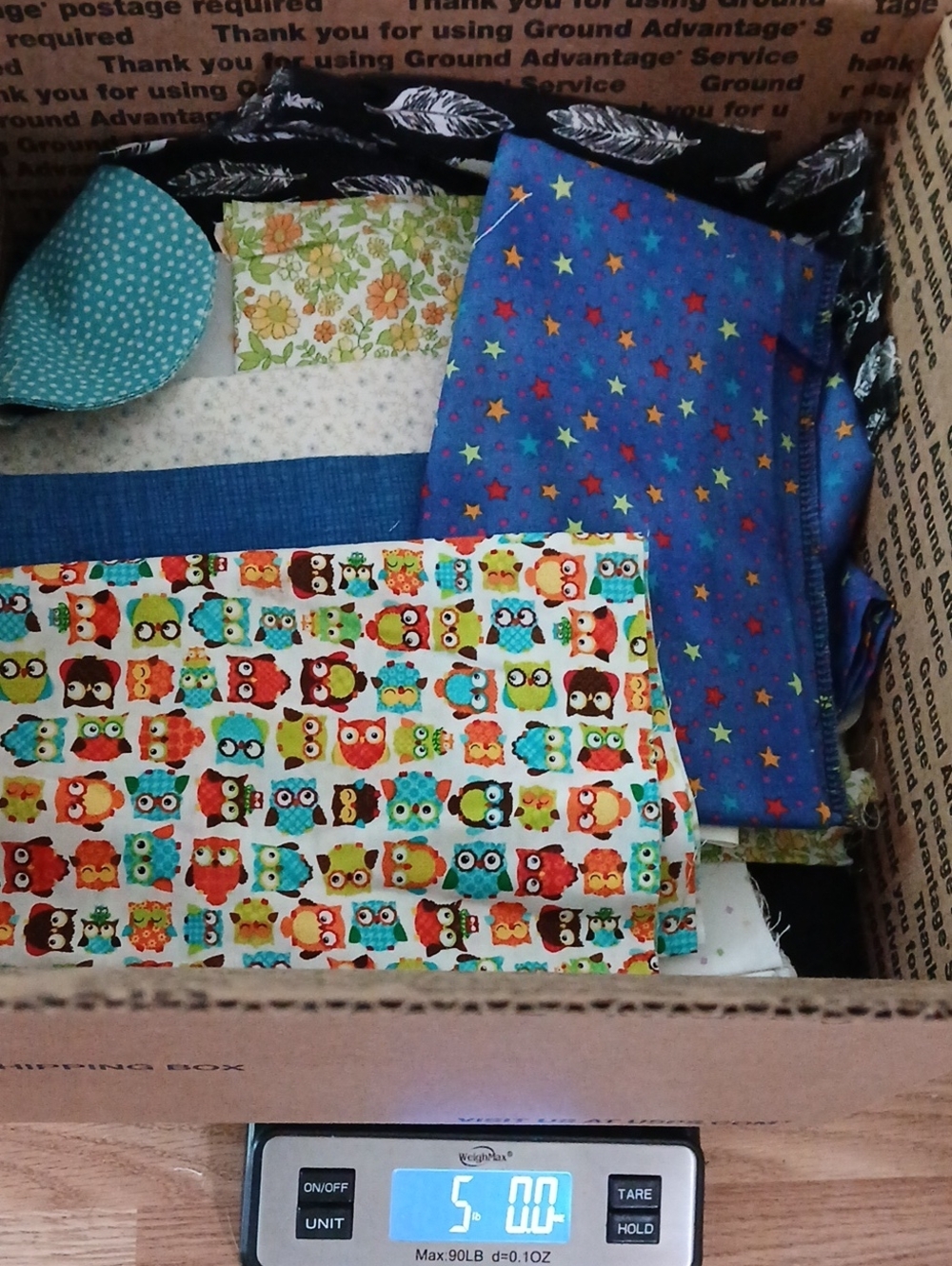 5 Lb Box Variety Fabric Pieces